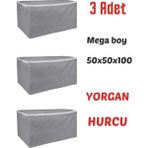 Mikasso 3 Lü Hurç Set Çok Amaçlı Saklama Kutusu Kumaş Hurç Organizer Kazak Elbise Kiyafet Hurcu Yıanabilinir
