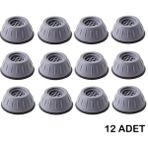 Mikasso 3 Set (12 Adet) Gürültü Engelleyici Kaymaz Titreşim Önleyici Kauçuk Ayak Çamaşır Makinesi Stoper Gri