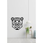 Mikasso 30X30 cm Geometrik Ayı Desenli Ahşap Duvar Panosu Ahşap Siyah - Çok Renkli