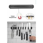 Mikasso 33 cm Mıknatıslı Duvar Bıçak Askısı Standı Güçlü Mıknatıs Bıçaklık Alet Edavat Organizer Çelik