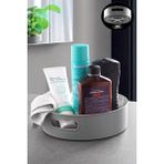 Mikasso 360 Derece Dönen Banyo ve Buzdolabı Düzenleyici Tepsi Çok Amaçlı Organizer Plastik 22 x 12 Gri Tr