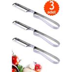 Mikasso 3ADET Metal Yan Soyacak Patates Sebze Paslanmaz Çelik Sebze Soyacak Aparatı Lüks Soyacağı M-2736 Tur