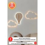 Mikasso 3lü Set 2 Adet Bulut 1 Adet Balon LED Işıklı Çocuk Odası Gece Lambası Bebek Çocuk Odası Duvar Lamba - Çok Renkli