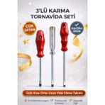 Mikasso 3’lü Set | Yıldız Tornavida + Düz Tornavida + Kontrol Kalemi