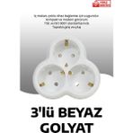 Mikasso 3'lü Topraklı Papatya Golyat Fiş Priz (Ce Sertikalı) Beyaz