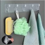 Mikasso 4 Adet 5'li Kendinden Yapışkanlı Güçlü Şeffaf Askılık - Kapı Arkası Mutfak Duvar Banyo Askı Plastik