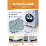 Mikasso 4 Adet Beyaz Eşya Altlığı Ayağı Çamaşır Bulaşık Makinası Buzdolabı Yükseltici Titreşim Önleyici Turu