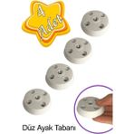 Mikasso 4 Adet Düz Ayak Tabanı Beyaz Mobilya Masa Sehpa Ayağı Bağlantı Aparatı Plastik Beyaz