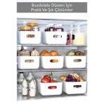 Mikasso 4 Adet Eco+ 3.5 Lt Dolap Içi, Buzdolabı Düzenleyici, Banyo, Mutfak Organizer Beyaz 24CM16CM11CM Plas
