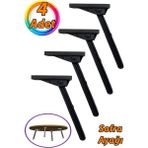 Mikasso 4 Adet Katlanabilir Siyah Yer Sofra Ayağı Katlanır Yer Sofrası Sini Altı Plastik Ayak 22 cm Siyah