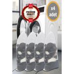 Mikasso 4 Adet Lüx Çamaşır Yıkama Filesi Ipli Çamaşır Bebek Yıkama Torbası 35X45