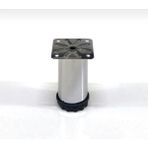 Mikasso 4 Adet Metal Baza Dolap Ayağı Krom 8 cm (Vidalar Dahil) Gümüş