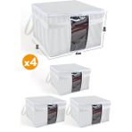 Mikasso 4 Adet Pencereli Kazak Hurcu 45 x 40 x 30 cm Nefes Alabilen Kumaş Gri