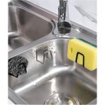Mikasso 4 Adet Siyah Musluk Yanı Sünger'lik Sünger Askılığı Evye Sünger'liği Banyo Mutfak Düzenleyici Metal