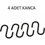 Mikasso 4 Adet, Siyah Renk, 7,5 Cm, Metal Kanca, S Kanca, Es Kanca, Banyo Kanca, Demir Kanca Metal Siyah