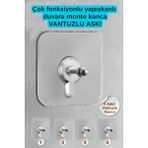 Mikasso 4 Adet Süper Güçlü Yapışkanlı Askı Yapışkanlı Çerçeve Raf Vidası Metal Beyaz Tr