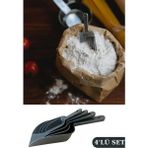 Mikasso 4 Boy Baharat Küreği, Un Şeker Bakliyat Deterjan Erzak Ölçü Kaşığı 4’lü SET(60,80,120,240ML) Plastik