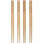 Mikasso 4 Çift 8 Parça Bambu Chopstick Uzunluk: 24 cm Sushi Çubuğu Ahşap Yemek Çubuğu Bambu Kahverengi