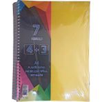 Mikasso 4+3 Ayraçlı Defter 7 Konulu 175 Yaprak 1 Adet 4 Kareli 3 Çizgili Spralli Plastik Kapak Seperatörlü Y - Çok Renkli