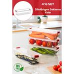 Mikasso 456-4 4lü Kilitli Kapaklı Yiyecek Erzak Saklama Kabı Seti - Buzdolabı Düzenleyici Organizeri 3,4lt P