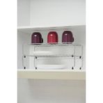 Mikasso 47 cm 2 Li Krom Dolap Içi Raf Düzenleyici Büyük Tek Ürün Kaliteli Ürün Paslanmaz Metal 22 x 12 Gri T