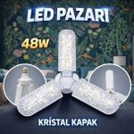 Mikasso 48 W Pervane LED Ampül 3 Modlu Ultra Işık Portatif Süper Kalite - Çok Renkli