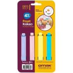 Mikasso 4'lü Pratik Poşet Klipsi Küçük Boy Pratik 4 Adet Kıskaç Klips Kumaş Çok Renkli