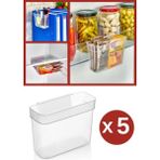 Mikasso 5 Adet Asılabilir Buzdolabı Düzenleyici, Çok Amaçlı Mini Kutu, Dolap Içi Organizer 5’li Set Plastik