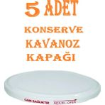 Mikasso 5 Adet Konserve Kapağı Beyaz 82 mm Silikonlu - Konserve Kavanoz Kapağı Orijinal Kapak Sbk Metal Beya