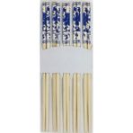 Mikasso - 5 Adet Yıkanabilir Bambu Chopsticks Çin Yemek Çubuğu Bambu Kahverengi