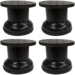 Mikasso 5 cm Çap 42 mm Ayarlı Metal Dolap Vestiyer Komidin Baza Ayağı Siyah (4 Adet) Siyah