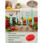 Mikasso 5 Parça Mutfak Seti Sebze Soyacağı Soyacak, Konser Açacak, Şişe Açacağı, Oyacak, Bıçak Meyve Bıçağı