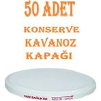 Mikasso 50 Adet Konserve Kapağı Beyaz 82 mm Silikonlu - Konserve Kavanoz Kapağı Orijinal Kapak Sbk Metal Bey