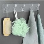 Mikasso 5'li Kendinden Yapışkanlı Güçlü Şeffaf Duvar Banyo Kapı Arkası Mutfak Düzenleyici Askı Kanca Askılık