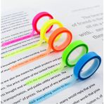 Mikasso 5'li Neon Renkler 25 Metre Yapışkanlı Şeffaf Postit Seti Yapışkanlı Not Kağıdı - Çok Renkli