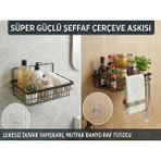 Mikasso 5'li Şeffaf Güçlü Yapışkanlı Askı – Delmeden, Iz Bırakmadan Duvar ve Fayans Montaj Kancası Beyaz