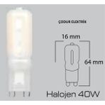 Mikasso 5W = 40W Eşdeğer 3000 Kelvin Gün Işığı Sarı Işık Soft G9 Duylu 380 Lümen A+ Enerji LED Kapsul Ampul