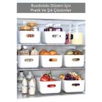 Mikasso 6 Adet 3.5 Lt Dolap Içi, Buzdolabı Düzenleyici, Banyo, Mutfak Organizeri Sepet Beyaz 24CM16CM11CM Pl