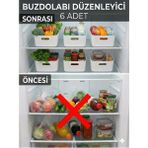 Mikasso 6 Adet 4 Lt Dolap Içi, Buzdolabı Düzenleyici, Banyo, Mutfak Organizeri Sepet Beyaz 24CM16CM11CM Plas