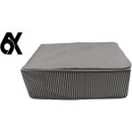 Mikasso 6 Adet Antrasit Çizgili Büyük Boy Baza Altı Hurç - 64X45X22 cm | Fonksiyonel Saklama Çözümü Poliprop