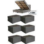 Mikasso 6 Adet - Bazaaltı ve Çekyat Hurç 60 x 40 x 22 cm (Antrasit-Düz) Tela 60 x 40 Gri Tr