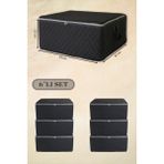 Mikasso 6 Adet Gri Kapitone Desenli Büyük Boy Hurç - 65X45X22CM Tela 65 x 46 Gri Tr