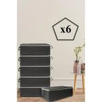 Mikasso 6 Adet Kapitone Desenli Bazaaltı Hurç 60X40X22(GRİ) Tela 60 x 40 Gri Tr