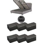 Mikasso 6 Adet Kapitoneli Baza Altı Hurç 60X40X22 (Gri) Tela 60 x 40 Gri Tr