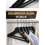 Mikasso 6 Adet Lüks Ahşap Görünümlü Plastik Elbise & Kıyafet Askısı – Dayanıklı Gardırop Askılığı Plastik Si