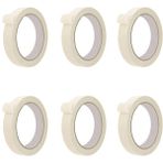 Mikasso 6 Adet Maskeleme Bandı Boya Bandı 18MM x 25 Metre Kağıt Bant Beyaz
