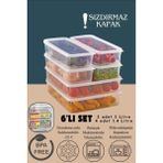 Mikasso 6 Lı Set Sızdırmaz Fresh Saklama Kabı 2 Adet 3000ML 4 Adet 1400ML - Şeffaf - Buzdolabı Düzenleyici P