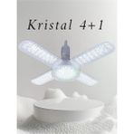Mikasso 65W E27 Kristal Katlanabilir Pervane Model LED Ampul 4+1 Kanatlı LED Ampul 6000 Lümen - Çok Renkli