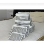 Mikasso 6'lı Set Bavul Içi Düzenleyici, Bavul Organizer, Valiz Düzenleyici Hurç Pamuklu 33 x 23 Beyaz Tr