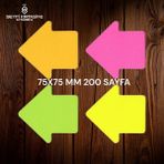 Mikasso 7.5x7.5 cm Ok Şekilli Not Kağıdı Yapışkanlı Post-It 4 Renk 50 Şer Adet Toplam 200 Sayfa Yapışkanlı N - Çok Renkli